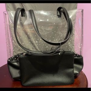 Black Based Big Clear Bag